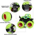ack of 2 Pcs Set - Friction Powered Mini Tricycle Cartoon Scooter and 360 Monster Truck Car Toy For Kids Boys and Girls Diecast Toys Cars - Push and Go Die Cast Vehicle. 