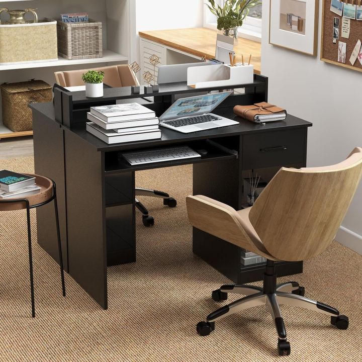 Computer%20Desk%20with%20Monitor%20Stand,%20Home%20PC%20Office%20Desk%20with%20Keyboard%20Tray,%20Drawer%20&%20CPU%20Stand,%20Study%20Writing%20Desk%20Home%20Workstation%20Desk%20with%20Display%20Shelf%20-%20Image%202