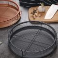 Mesh Baking Tray Non-Stick Round Baking Pan Chips Crisping Basket Microwave Oven Copper Baking Tray BBQ Tray. 