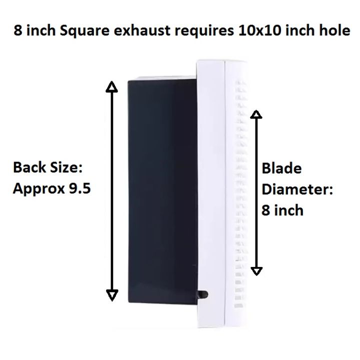 FEIDIAO%208%20inch%20(INSTALLS%20in%2010x10%20inch%20HOLE)%20Ventilating%20Exhaust%20Fan%20Square%20-%20Imported%20-%20Image%203