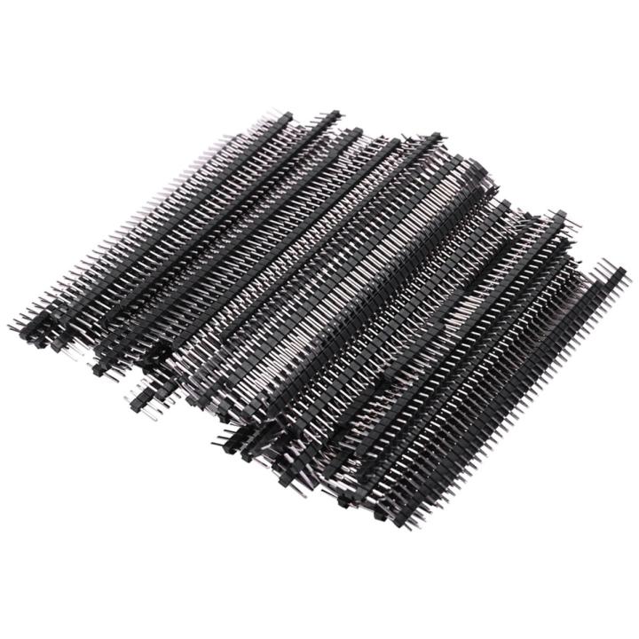 100pcs Male Header Pins, Straight Single Row 40 Pin 0.1 Inch (2.54mm) Male Pin Header Connector Board Pin Connector Electronic Component Raw Materials