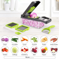 Vegetable Chopper Slicer Multifunctional 12 in 1 Food Choppers Onion Chopper Vegetable Slicer Cutter Dicer Veggie Chopper with 8 Blades, Colander Basket, Container for Salad Potato Carrot Garlic. 