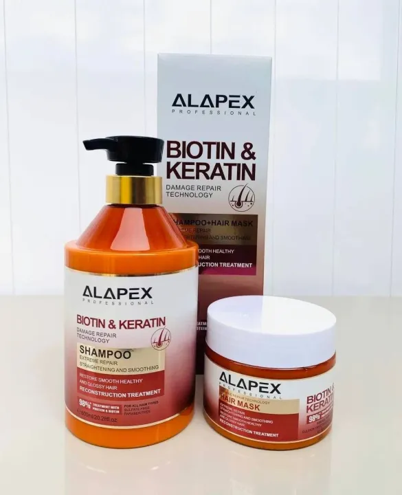 Alapex%20Biotin%20and%20Keratin%202%20in1%20Shampoo%20+%20Hair%20Mask%20Straightening%20Smoothing%20600ml+300ml%20-%20Image%202