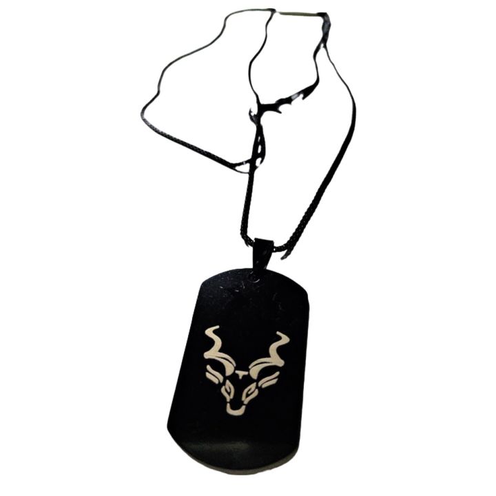 Black Chain Markhor Black Card Necklace/Lockets/Choker/Pendent for Boys & Girls