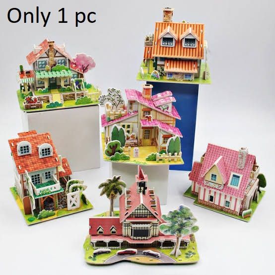 DIY 3D Jigsaw Puzzle Toys Paper and EPS Foam Board for Kids and Adults Fun and Creative DIY Toy Model Building kit for Kids Toys for Girls and Boys. House Series