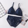 Bra Set Women New French Bra Triangle Cup Brazier for Lady and Girls Wrap Chest Sling Undergarments Beautiful Back Lace Daisy Thin Set New Style. 