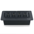 Technology Box, Conference Black Table Connectivity Hydraulic Pop Up Box Power Center with Multi Sockets & USB Charging. 