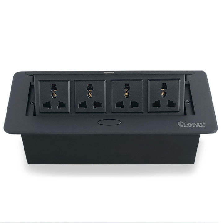 Technology Box, Conference Black Table Connectivity Hydraulic Pop Up Box Power Center with Multi Sockets & USB Charging