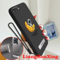 Casing oppo a1k OPPO A3S OPPO A12E phone case Softcase Liquid Silicone Protector Smooth shockproof Bumper Cover new design astronaut with holder aesthetic YTXJCB01. 