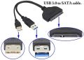 SATA To USB 3.0 Hard Drive Adapter Cable Supports Upto 4TB - USB 3.0 to SATA 22pin 2.5 Hard Disk / 3.5 Hard Disk to 2 in 1 Combo Mini PCI- E 2 Lane M.2 SATA SSD Adapter Converter with USB 2.0 Power Cable. 