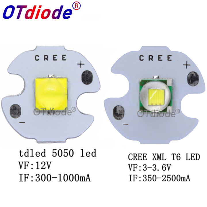 1PCS CREE XML XM-L T6 LED U2 10W Cold White Warm White Blue UV High Power LED Emitter Diode with 14mm 16mm 20mm 25mm for DIY