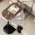 Space-Efficient Adjustable Height C Shaped Side Table – Ideal Sofa and Bed End Table for Apartments, Dorms, Offices and Minimalist Home Setup. 