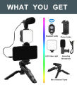 Ultimate Vlogging Kit : Complete Mobile Video Making Setup with Tripod, Microphone, LED Light and Bluetooth Remote - Perfect for YouTube, Live Streaming and Photography - AY-49. 