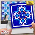 Gifts Art -  Tile Stickers Pack of 6 / 12 / 24 / 48 / 102 Pcs. 12x12 cm Blue Pattern Design Wall Decorative Self Adhesive Tiles Stickers Bathroom Kitchen Sticker Wall Wallpaper Border Decoration. 