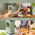 Techmanistan 3-in-1 Rotating Vegetables Cutter Chopper, Manual Vegetable Chopper, Vegetable Slicer with 6 Stainless Steel Blades, Grater Onion Dicer Spiralizer Vegetables Chopper Grater, Mandoline Vegetable Slicer Grater. 