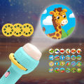 Mini Flashlight Projector Slide Projector Toy/Projection Kids Handy Flash Light with 3 Cards. 