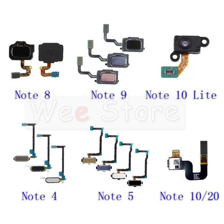 Back Home Button Touch ID Key Fingerprint Sensor Flex Cable For Samsung Galaxy Note 4 5 7 8 9 10 20 Plus Lite Ultra