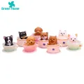 Green Home Dog Sculpture Toy Stable Base Smooth Edge Teacup Dog Figurine. 