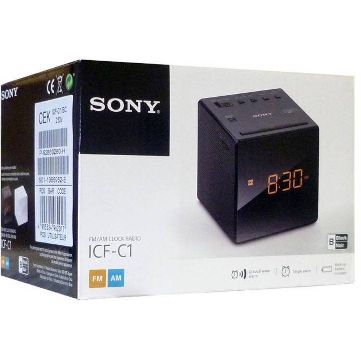 Sony Original High Quality ICFC-1 Alarm Clock With FM Radio And Digital LED Display Black