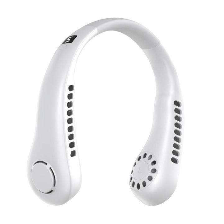 【Miga Plaza】Portable Lazy Bladeless Hanging Neck Fan Rechargeable Wearable Head Fan Hands  USB Mini Fan Traveling Outdoor Sports Fans