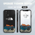 Jizetin for OPPO F19 / A74 / A95 Case Side Design Phone Cover INS Style Simple Elegant The Natural Mountain Area Edge Printing Liquid Silicone Trend Case. 