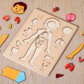 Anatomy Organ Model Multi-Layer Wooden Human Body Puzzle Activities Busy Board Boys Girls Body Structure Puzzle Montessori Early Educational Educational Anatomy Jigsaw Children Kids. 