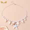 High-quality Necklace Exquisite Conch Starfish Necklace Elegant Beach Jewelry with Faux Pearls Perfect for Trendy Southeast Asian Buyers Exquisite Necklace. 