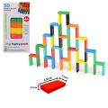 50PCs and 100pcs Domino Wooden Blocks | Colorful Wooden Domino Blocks Set. 
