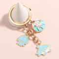 Cute Keychain Shell Starfish Conch Mermaid Fish Scale Key Ring Sea Key Chains Summer Gifts For Women Men DIY Handmade Jewelry. 