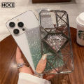 HOCE Luxury Plating Gradient Colorful Glitter Quicksand 3D Diamond Phone Case For iPhone 13 11 12 14 15 Pro Max Cases TPU Clear Soft Silicone Back Cover. 