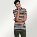 Round Neck T-Shirts for Men - Crew Neck - Strip Design - Black, Grey - Medium, Large, XL Size T Shirt. 