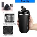 Temperature Display Indicator Sipper 510ML Vacuum Insulated Stainless Steel Tea Coffee Mug Thermos Flask Travel Mug - Tumbler with Flip Lid Mesh Filter Hot and Cold. 