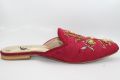 Embroidery Flat Pumps for Women – Multicolor Handwork, Black Velvet. 