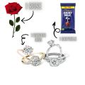 Gift Box For Her One Rose Plus One Chocolate And One High Quality Ring Show Your Love. 