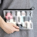23cm*16cm Translucent Makeup Bag Waterproof Printing Leaves Pineapple Pattern Organizer Pouches Travel Bags Cosmetic Storage Bag. 