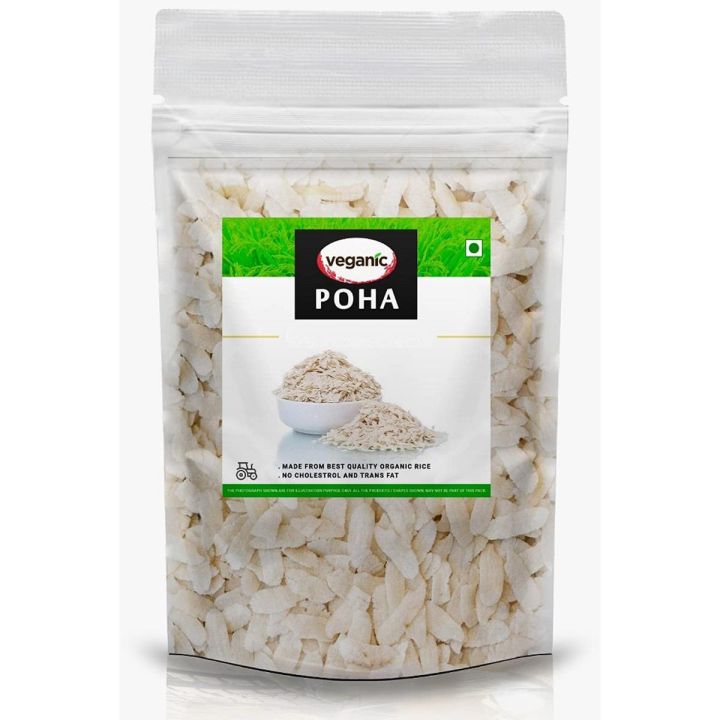 Veganic Organic Poha (Flattened Rice) | Special White Rice Flakes - 227G Pack - Kanda Poha/Beaten Rice/Chiwda
