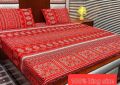 manhas shop High Quality Fine Soft Cotton Unique Designed Bedsheet 3 Piece Bed Set Double Bed Printed 3D Crystal Cotton King Size Bedsheet. 