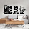 ZF Four Elements Wooden Wall Art, Rectangle Four Element Nature Living Room Art. 