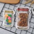 3 PCS Jar Zipper Bags,Food Storage Snack Sandwich Ziplock Bags,Reusable Airtight Seal Food Storage Bags,Leakproof Food Saver Bags for Travel Camping and Kids. 