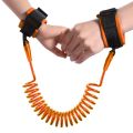 Child Anti-Lost Wrist-Band, Toddler Kids Baby Safety Walking Harness & Leash Link Hand Belt Strap Wristband w/Adjustable Soft Tapes, 1.5m / 4.9 Feet Elastic Steel Wire Rope for Travel Outdoor. 