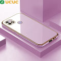 UCUC for Infinix Hot 10I / Smart 5 Pro Back Cover + Free Lanyard Luxury 6D Plating Case Side Pattern Soft Silicone Square Mobile Phone Cases. 
