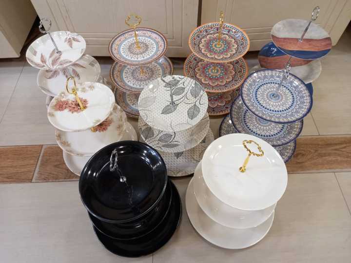 Brand New Tier Cake Fruit Plate Stand Handle Fitting Cake Plate
