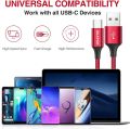 USB C Cable, ZKAPOR  USB Type C Fast Charger Charging Cable Nylon Braided for Type C Mobiles. 
