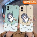 YIWESAN For iPhone 5 5s 5e Case Cartoon Space Penguin Thin New Design Soft Phone Cases Thin Side Square Edge Casing Pattern Silicone Softcase Cover Shockproof Protection Cases. 
