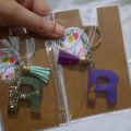 Resin Key-chain, Handmade keychain, 3D Letters , Alphabets, Numeric. 