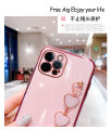 For iPhone 12 Pro Max Back Cover with 3D Love Heart Wristband Chain Fashion Bracelet Shiny Plating Phone Case Soft Silicone Bumper Protective Cover. 
