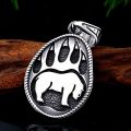 Beier Stainless Amulet Viking Slavic God Symbol Warding Veles Bear Paw With Lucky Knot Pendant Necklace Jewelry Bp8-291. 