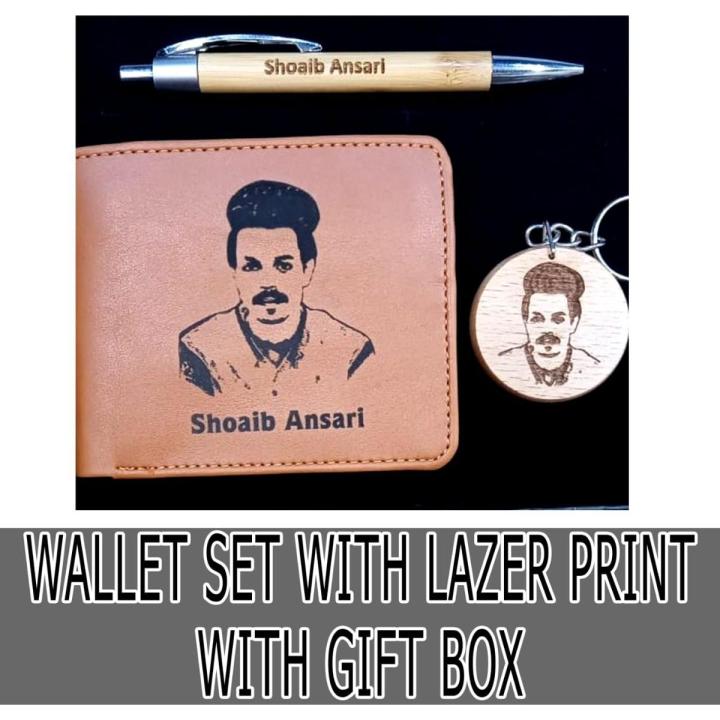 coustomized your picture Name On Leather Wallet and keychain