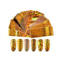 10Pcs Laser Starry Holographic Gold Foil Papers For Nail Art and Decoration. 