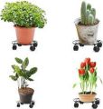 Sunrise Mart Metal Plant Flower Pot Stand Trolley Caddy on Wheels Indoor Outdoor Home Garden tools customize. 